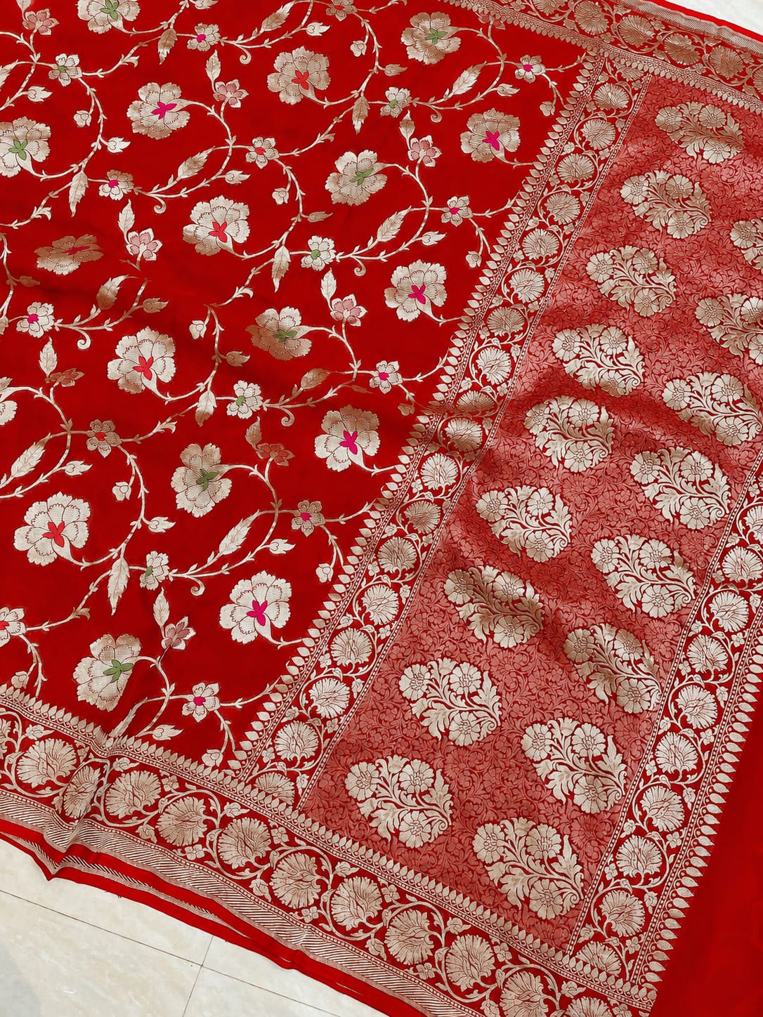 Katan Silk Zari Jaal Saree