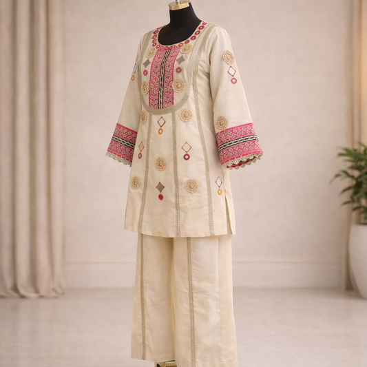 Designer Tishu Shimmer Kurta Pant Set for Women