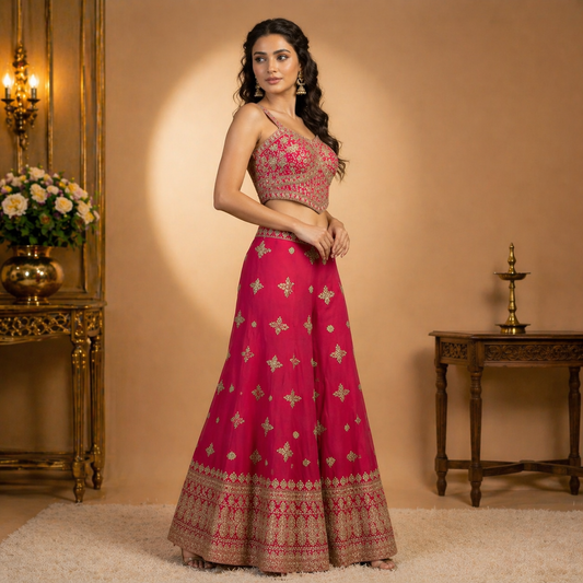 Elegant Georgette Sharara Set for Women | Party Wear Embroidered Suit