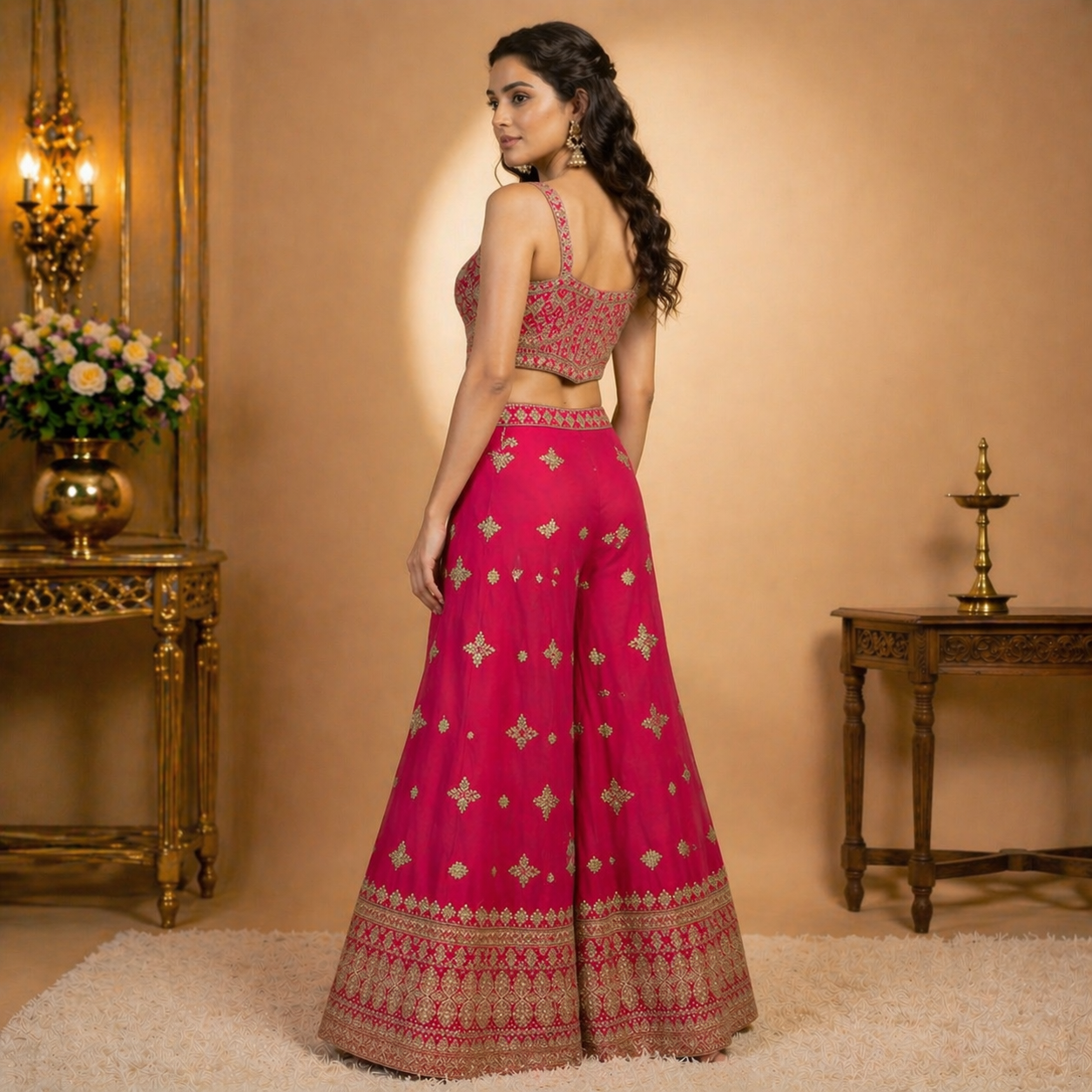 Elegant Georgette Sharara Set for Women | Party Wear Embroidered Suit