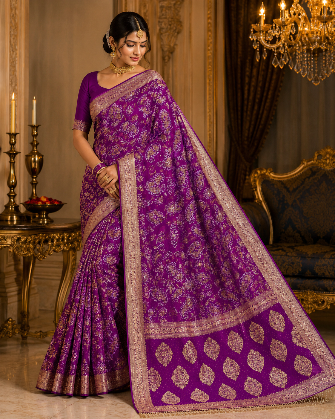 Premium Pure Georgette Bandhani Saree – Designer Ethnic Collection