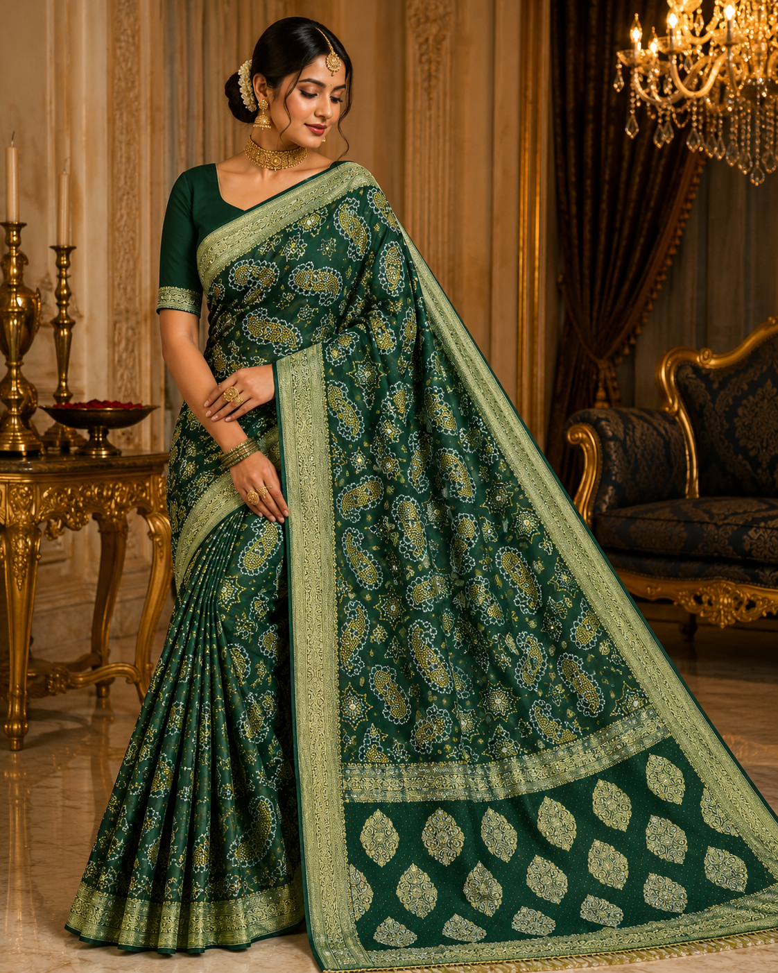 Premium Pure Georgette Bandhani Saree – Designer Ethnic Collection