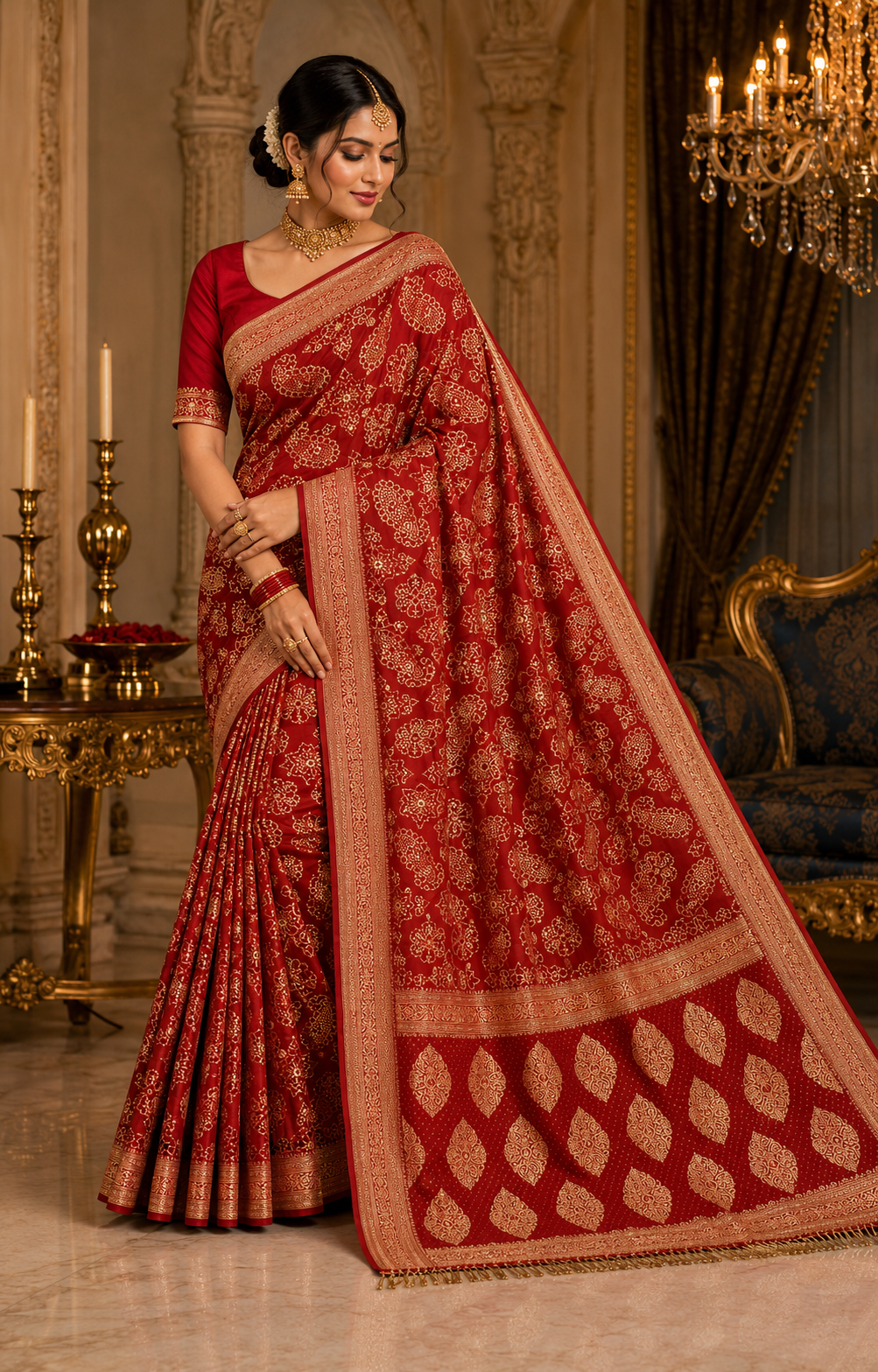 Premium Pure Georgette Bandhani Saree – Designer Ethnic Collection