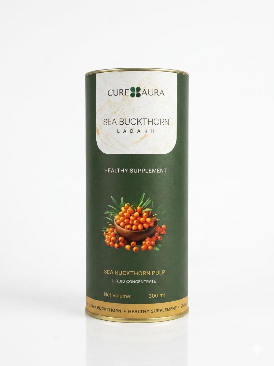 CureAura Sea Buckthorn Ladakh Juice | Healthy Supplement | 300ml
