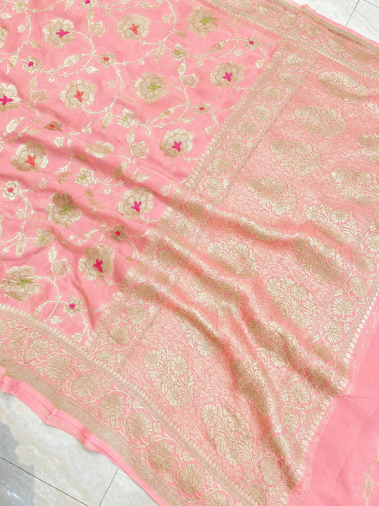 Katan Silk Zari Jaal Saree