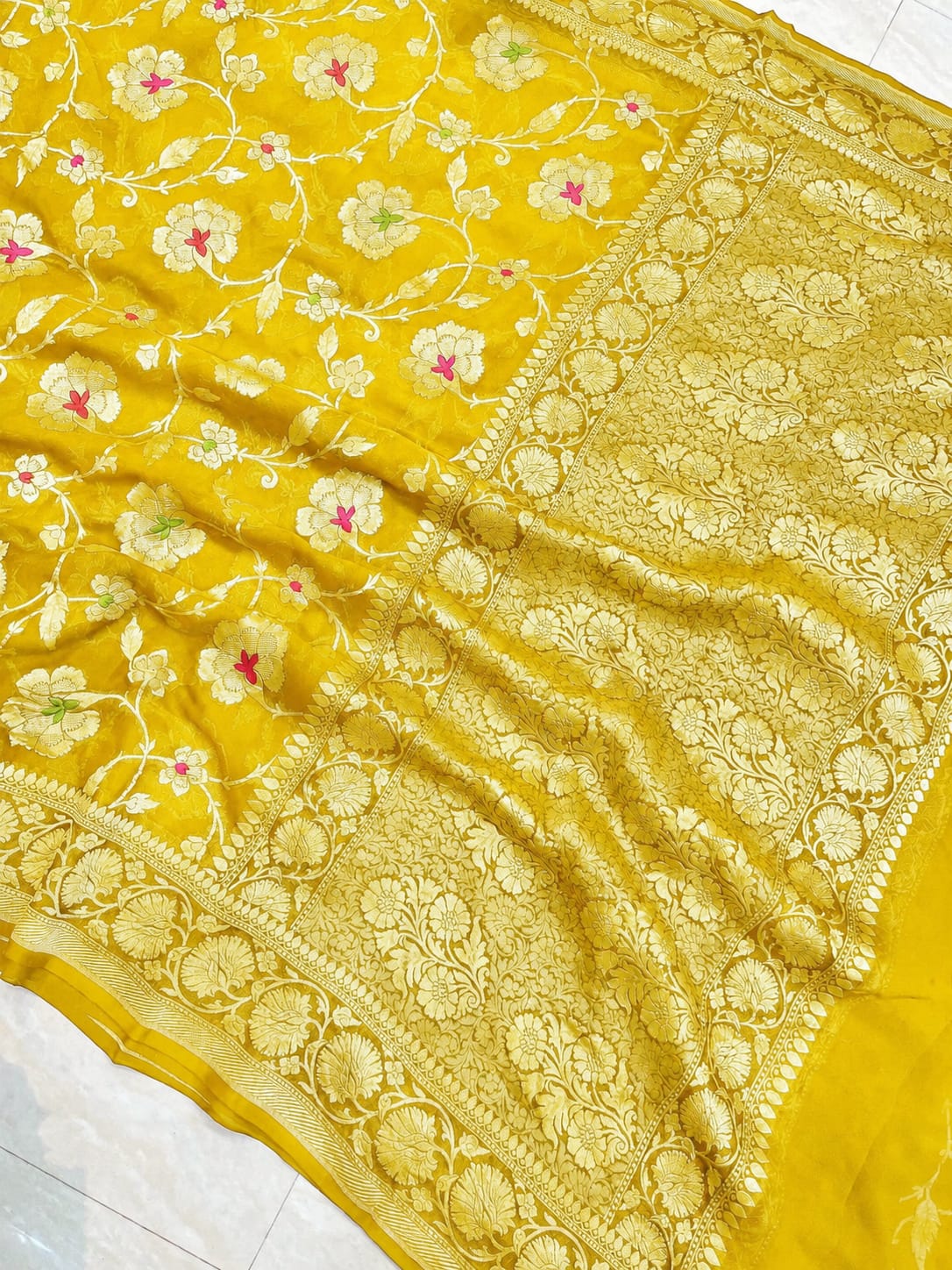 Katan Silk Zari Jaal Saree