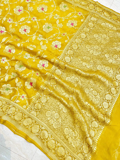 Katan Silk Zari Jaal Saree