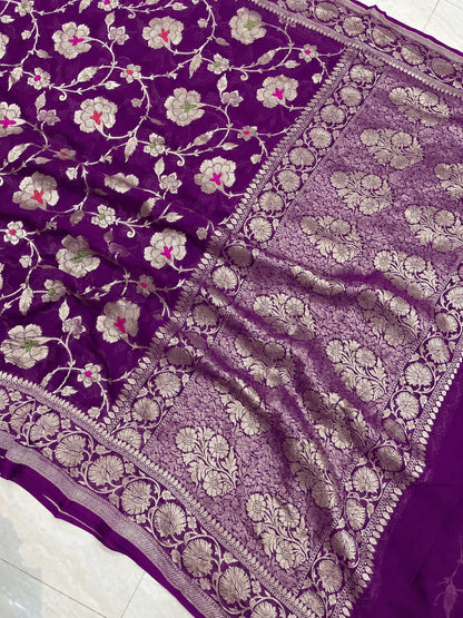Katan Silk Zari Jaal Saree