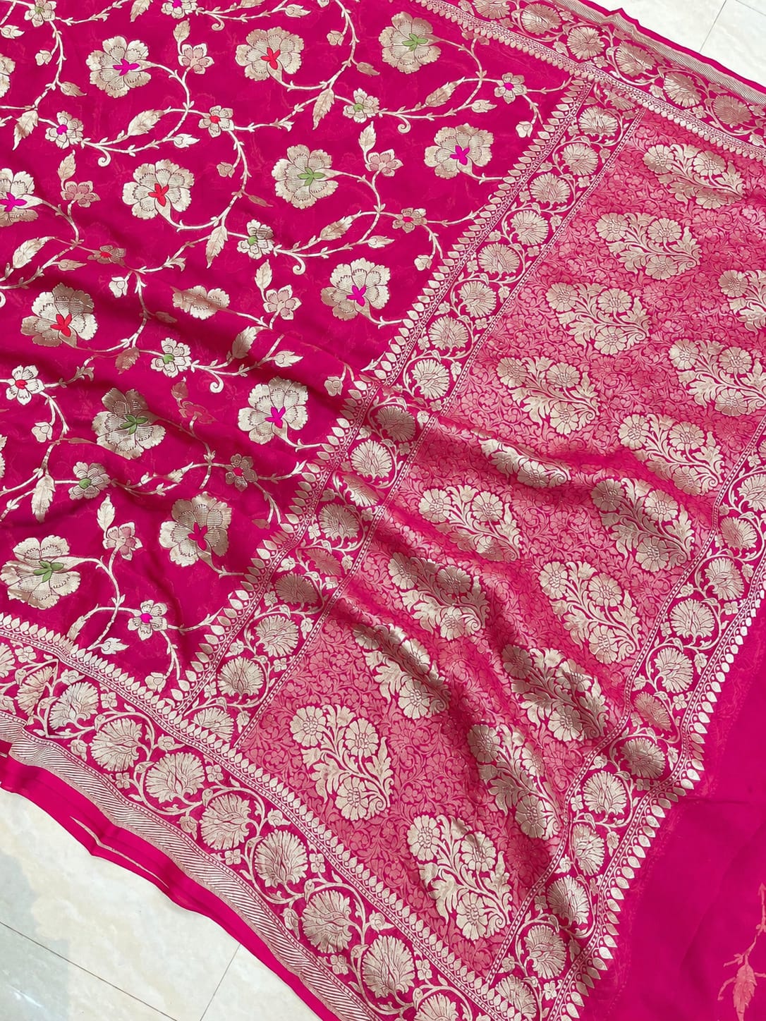 Katan Silk Zari Jaal Saree