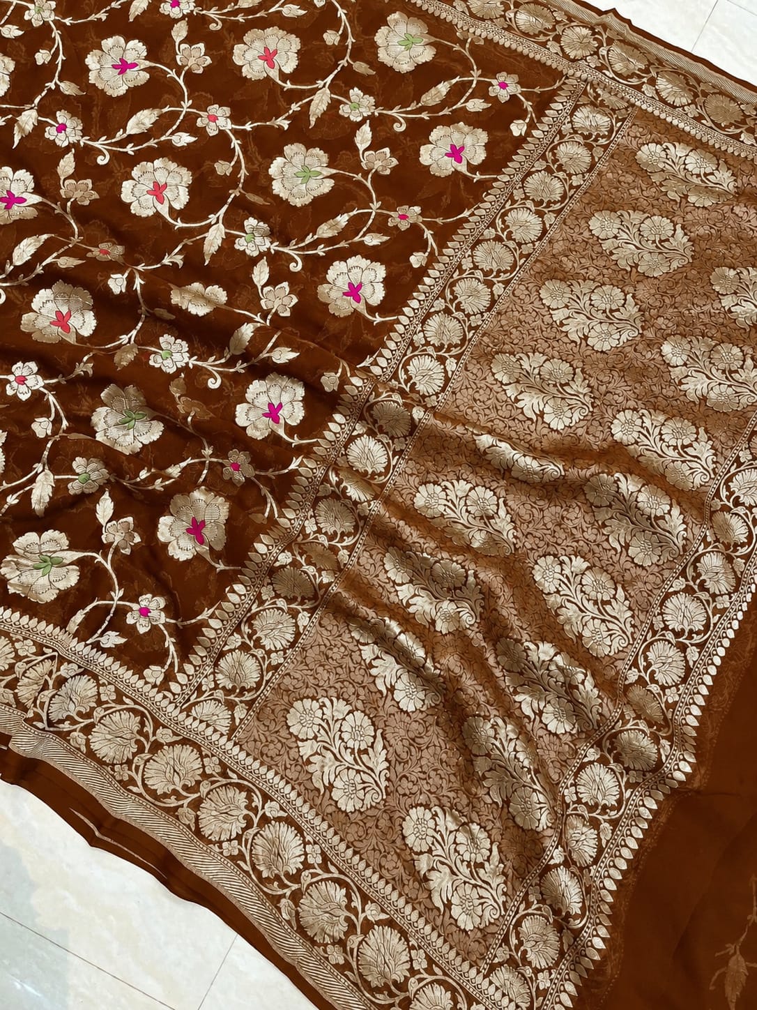 Katan Silk Zari Jaal Saree