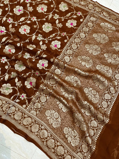 Katan Silk Zari Jaal Saree