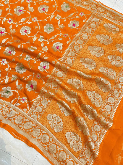 Katan Silk Zari Jaal Saree