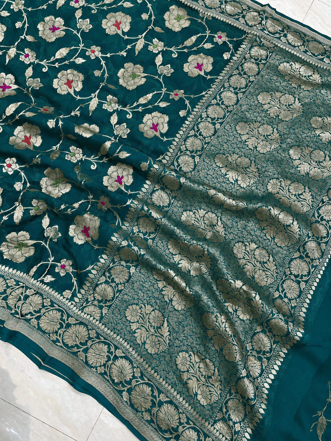 Katan Silk Zari Jaal Saree