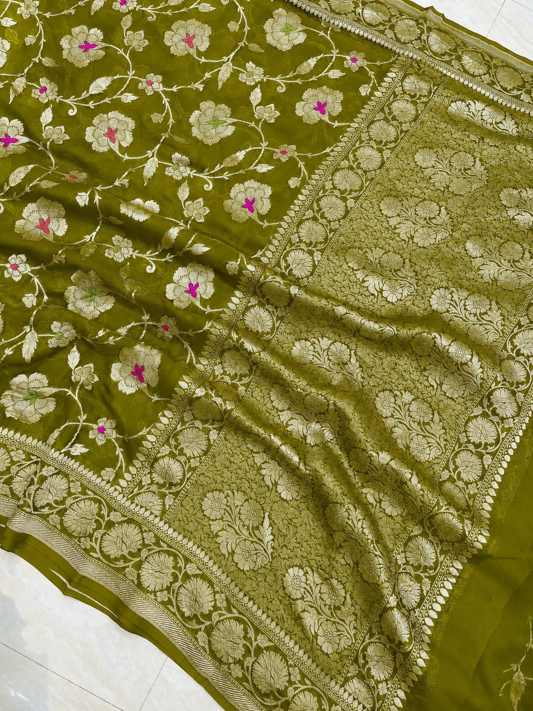 Katan Silk Zari Jaal Saree