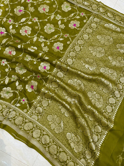Katan Silk Zari Jaal Saree