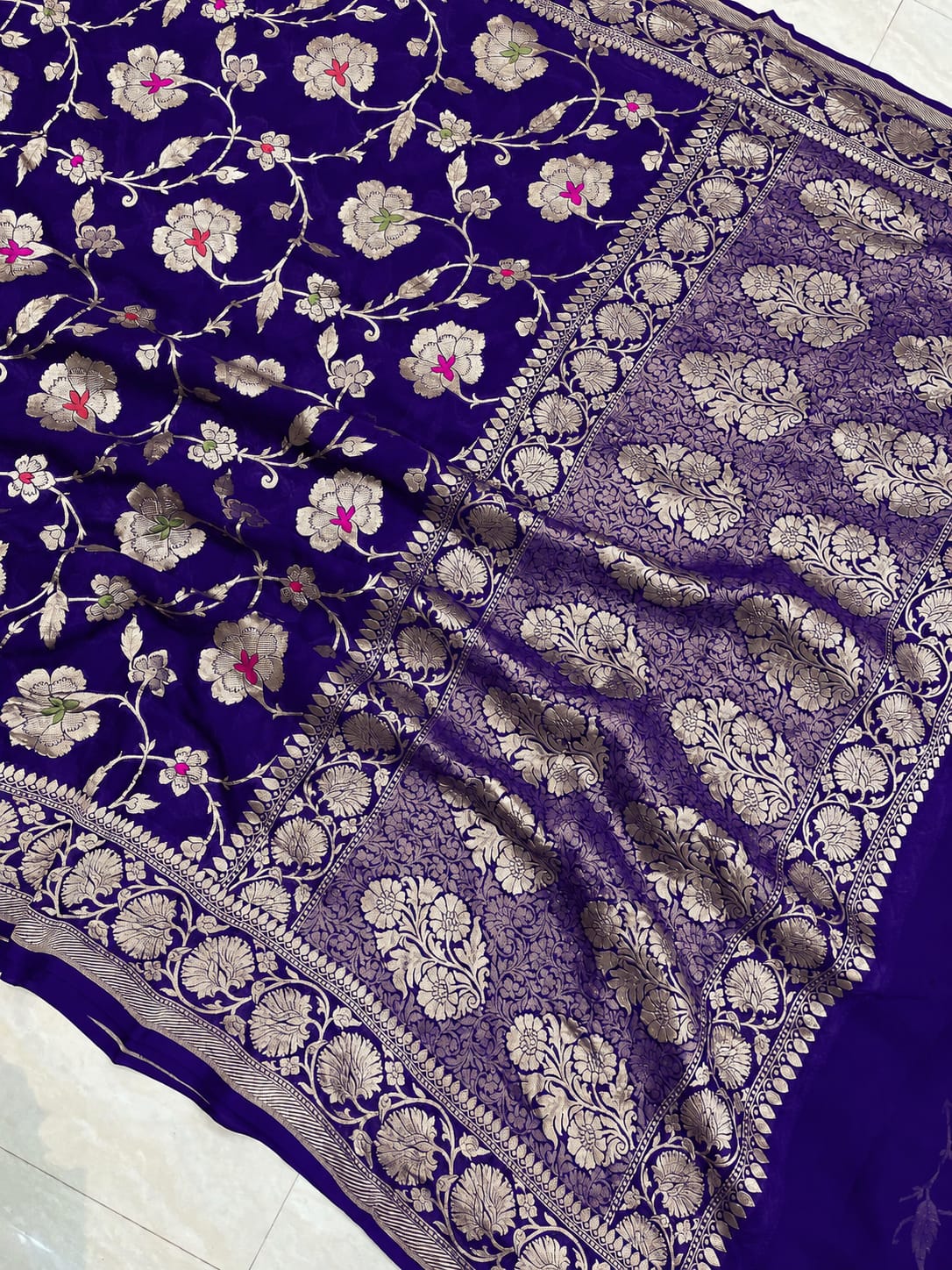Katan Silk Zari Jaal Saree