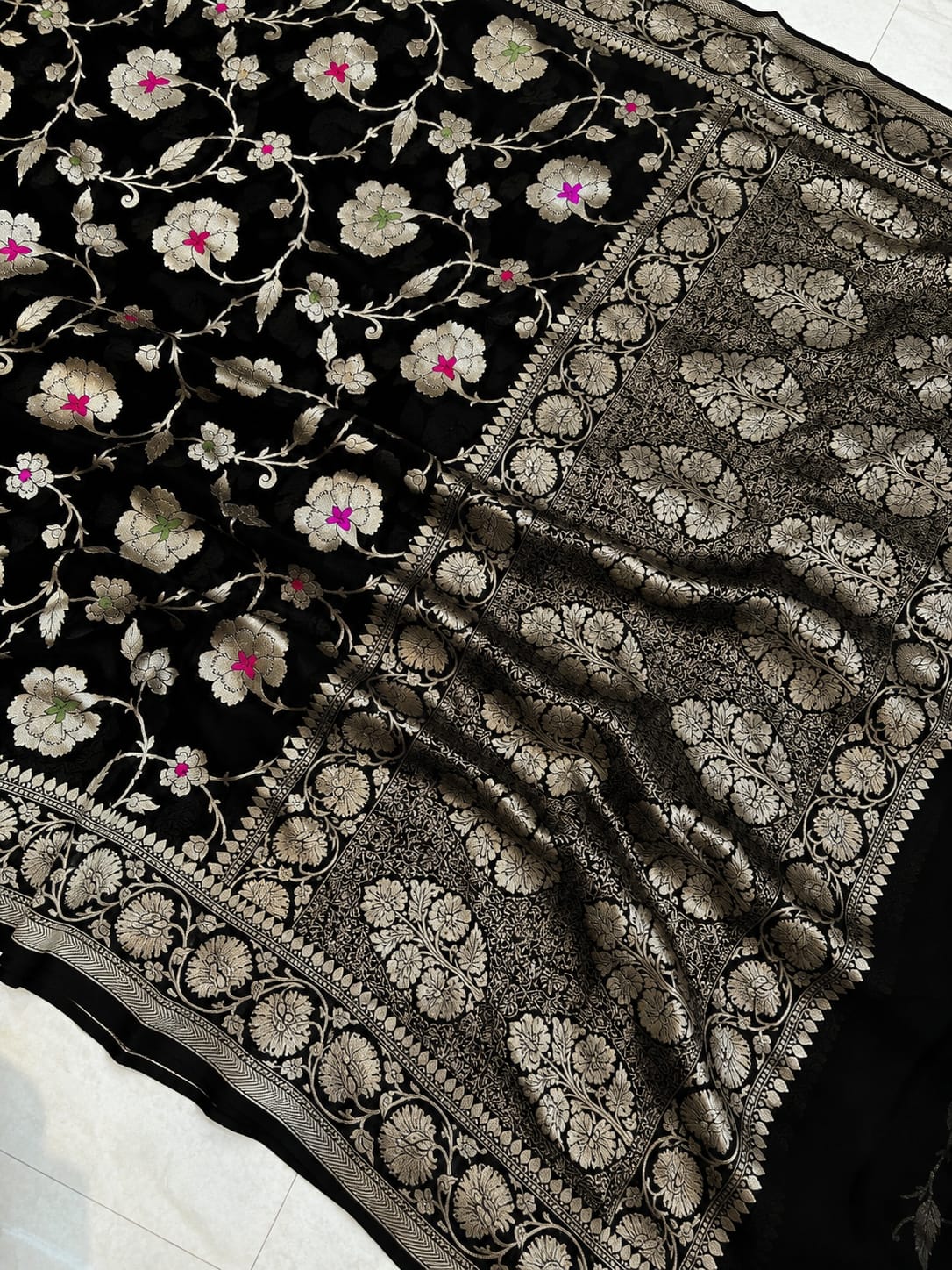 Katan Silk Zari Jaal Saree