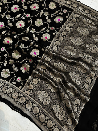 Katan Silk Zari Jaal Saree