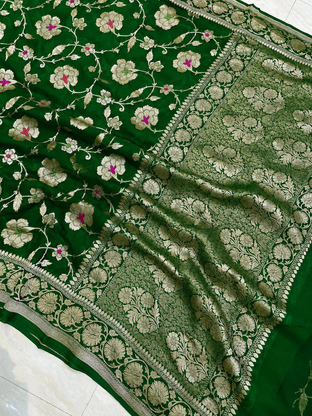 Katan Silk Zari Jaal Saree