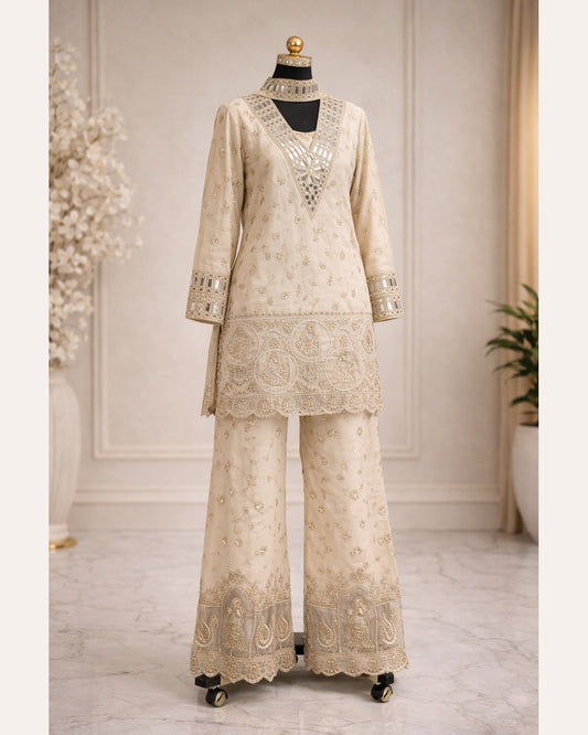Designer Shimmer Kurta Pant Set for Women
