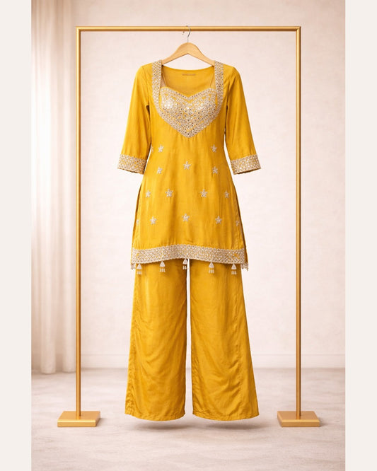 Designer Crape Kurta Pant Set for Women